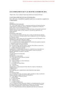 LEI COMPLEMENTAR N&ordm; 221 DE 09 DE JANEIRO DE 2014.
