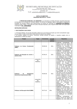 EDITAL DE ABERTURA PROCESSO SELETIVO N