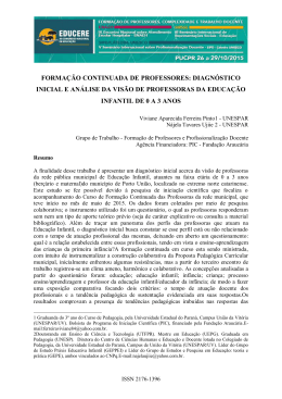 FORMA&Ccedil;&Atilde;O CONTINUADA DE PROFESSORES: DIAGN&Oacute;STICO