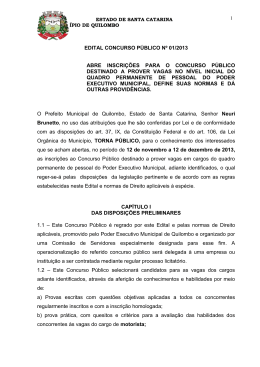 EDITAL CONCURSO P&Uacute;BLICO N&ordm; 001/2011