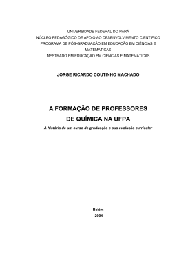 a forma&ccedil;&atilde;o de professores de qu&iacute;mica na ufpa