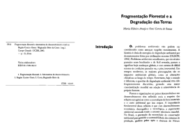 Fragmenta&ccedil;&atilde;o florestal e alternativas de desenvolvimento