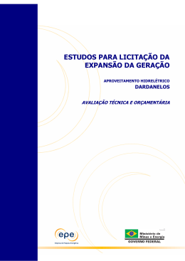 ESTUDOS PARA LICITA&Ccedil;&Atilde;O DA EXPANS&Atilde;O DA GERA&Ccedil;&Atilde;O