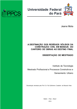 a destina&ccedil;&atilde;o dos res&iacute;duos s&oacute;lidos da constru&ccedil;&atilde;o civil em manaus