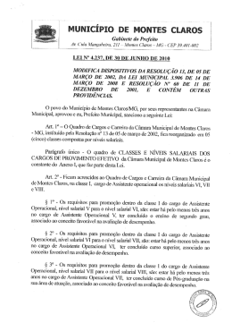 Lei 4237-10 - Prefeitura de Montes Claros-MG