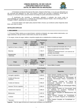 Edital - C&acirc;mara Municipal de S&atilde;o Carlos