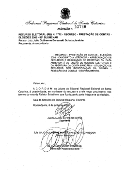 Ac&oacute;rd&atilde;o n. 23.740 - Tribunal Regional Eleitoral de Santa Catarina