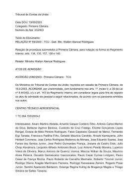 Primeira C&acirc;mara - Tribunal de Contas da Uni&atilde;o