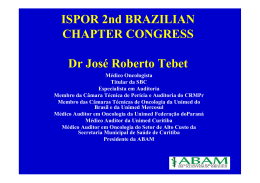 ISPOR 2nd BRAZILIAN CHAPTER CONGRESS Dr José Roberto