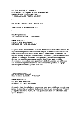 POL&Iacute;CIA MILITAR DO PARAN&Aacute;* 4&ordm; COMANDO REGIONAL DE