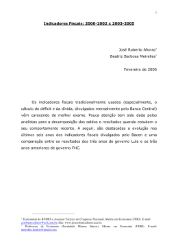Indicadores Fiscais: 2000-2002 x 2003
