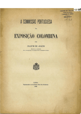 A Comiss&atilde;o Portuguesa da Exposi&ccedil;&atilde;o Colombina. Lisboa