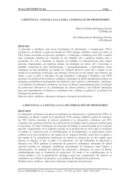 a distância: a escola lula para a formação de professores