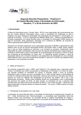 Segunda Reuni&atilde;o Preparat&oacute;ria &ndash; PrepCom II da C&uacute;pula