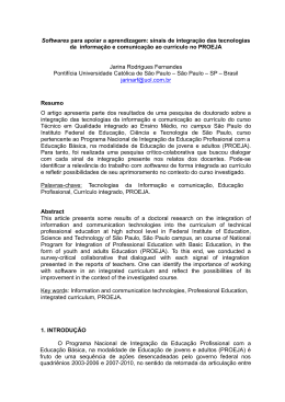 Softwares para apoiar a aprendizagem: sinais de integração das
