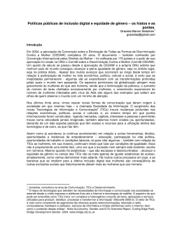 Pol&iacute;ticas p&uacute;blicas de inclus&atilde;o digital e equidade de