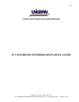 Resumos do IV Congresso Interdisciplinar Da Sa&uacute;de