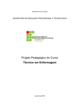 Projeto Pedag&oacute;gico do Curso T&eacute;cnico em Enfermagem