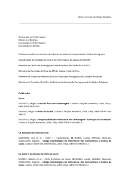Nota curricular de S&eacute;rgio Deodato Doutorado