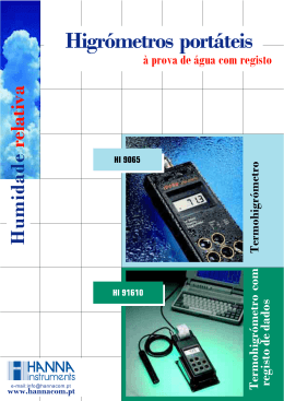 Higrómetros portáteis - Hanna Instruments Portugal