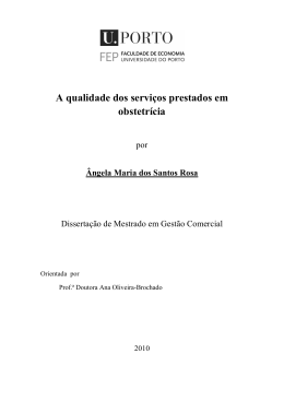 A qualidade dos servi&ccedil;os prestados em obstetr&iacute;cia