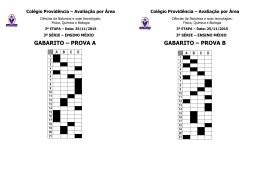 GABARITO AVALIA&Ccedil;&Atilde;O AREA 3&ordf; SERIE NATUREZA