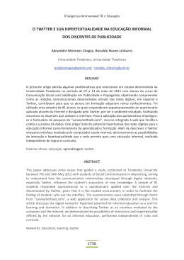 1736 o twitter e sua hipertextualidade na educação informal dos
