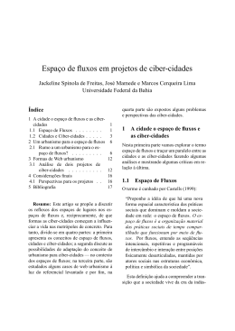 Espaço de fluxos em projetos de ciber-cidades