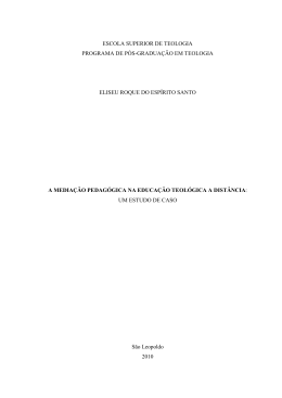 A media&ccedil;&atilde;o pedag&oacute;gica na educa&ccedil;&atilde;o teol&oacute;gica a dist&acirc;ncia
