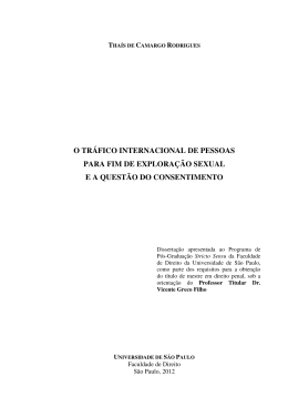 o tr&aacute;fico internacional de pessoas para fim de explora&ccedil;&atilde;o sexual