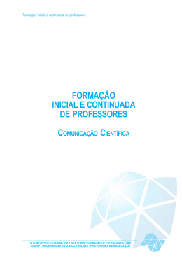 FORMAÇÃO INICIAL E CONTINUADA DE PROFESSORES