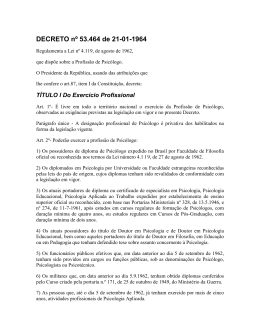 DECRETO nº 53 - Conselho Federal de Psicologia