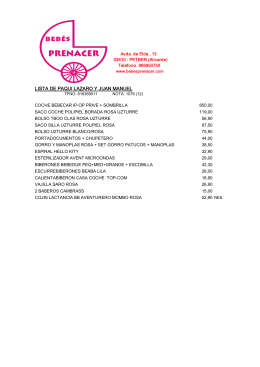 LISTA DE PAQUI LAZARO Y JUAN MANUEL