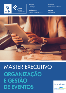 organiza&ccedil;&atilde;o e gest&atilde;o de eventos master executivo