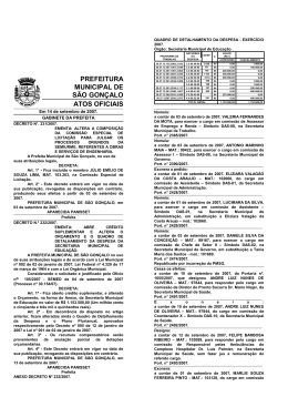 PREFEITURA MUNICIPAL DE S&Atilde;O GON&Ccedil;ALO ATOS OFICIAIS