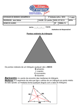 Pontos not&aacute;veis do tri&acirc;ngulo Os pontos not&aacute;veis de um tri&acirc;ngulo