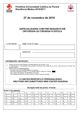 Pr&eacute; Requisito em Ortopedia ou Cirurgia Pl&aacute;stica