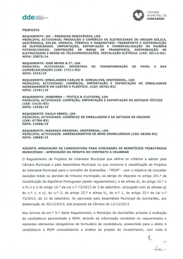 Proposta - Munic&iacute;pio de Guimar&atilde;es
