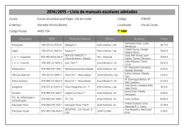 2014/2015 - Lista de manuais escolares adotados