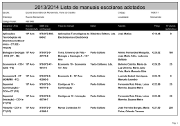 2013/2014 Lista de manuais escolares adotados