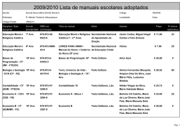 2009/2010 Lista de manuais escolares adoptados