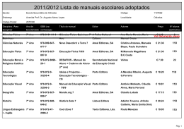 2011/2012 Lista de manuais escolares adoptados