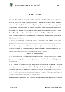 C&Acirc;MARA MUNICIPAL DA NAZAR&Eacute; ACTA N &ordm; 02 / 2003