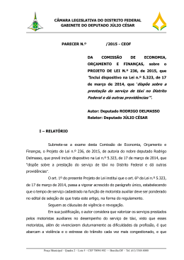 PL 236_2015_Critérios Técnicos de licitação de táxi
