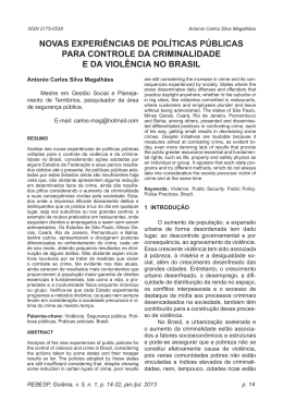 Controle da Criminalidade e Viol&ecirc;ncia