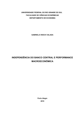 Independ&ecirc;ncia do Banco Central e performance macroecon&ocirc;mica