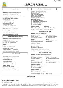 Diário da Justiça de Sergipe - Tribunal de Justiça de Sergipe