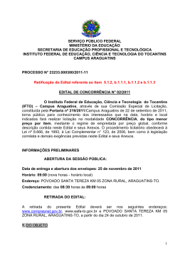 Edital Retificado - Campus Araguatins