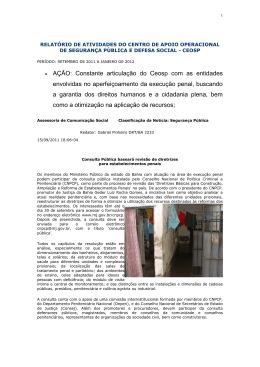 A&Ccedil;&Atilde;O: Constante articula&ccedil;&atilde;o do Ceosp com as entidades