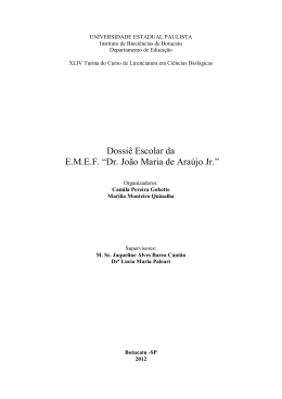 Dossi&ecirc; Escolar "Dr. Jo&atilde;o Maria de Ara&uacute;jo Jr."